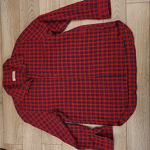 Ichi Tops - ICHI Antiquites Japan‎ Plaid Wool Blend Womens Blouse Top Full Button Shirt Sz L